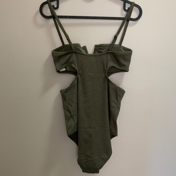 Olive Cut Out One Piece Swimsuit - Picture 6 of 10